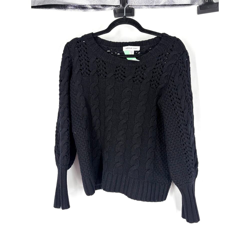 Black amour vert knit pullover, S